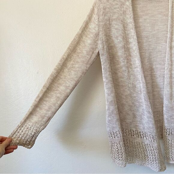 Tahari Cotton/Linen Knit Open Cardigan - Picture 5 of 9